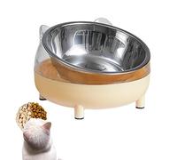 Cuencos elevados para Gatos, antivómitos, Inclinado, Elevado, con Gato y 4 Patas, comedero Acero Inoxidable para Gatos con Cara Plana y Perros pequeños, Protege la Pacienjo