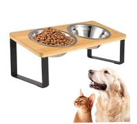 Cuencos elevados para Gatos con Soporte Inclinado de 15° Cuenco Elevado para Gatos Estación de alimentación de Acero Inoxidable de 250 ml para Comida y Agua Cuencos elevados para Interiores
