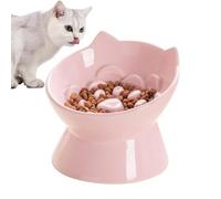 Cuencos elevados para gatos, cuenco de cerámica para mascotas, para gatos de 15 x 15 x 13 cm, para el hogar, cocina, comedor, cuencos de alimentación para mascotas con diseño de alimentación