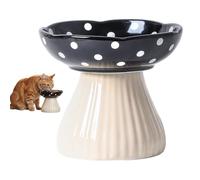 Cuencos elevados para gatos, cuenco para gatos con forma de seta, cuenco elevado de cerámica para mascotas pequeñas, plato elevado antideslizante para comida y agua, apto para bigotes, apto para lava