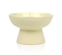 Cuencos elevados para gatos de 6,1 pulgadas de ancho y 1,57 pulgadas de profundidad, cuencos de agua de cerámica para gatos con forma de cara plana, comedero para gatos, sin estrés, protege la columna