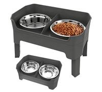 Cuencos elevados para gatos, diseño de doble piso, protección contra fugas, juego con para perros y agua, para cachorros, comer, beber, entrenar en la cocina al aire libre en viajes en