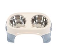 Cuencos Elevados para Mascotas, Parte Inferior Antideslizante, Mango de Doble Cara, Cuencos para Perros Elevados Extrables para Perros Medianos y Grandes (gris amarillento