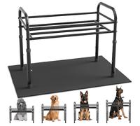 Cuencos elevados para perros, comedero para perros con marco de acero de mesa con alfombrilla, antideslizante, sin derrames, comedero para perros se ajusta a 4 alturas de 13.8 pulgadas, 15 pulgadas,