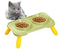 Cuencos elevados para perros, cuencos dobles elevados para perros, comedero para mascotas con inclinación de 10 grados a prueba de desorden con cuenco de comida y agua, cuencos antideslizantes para