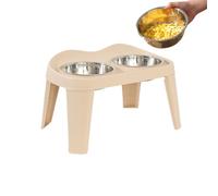 Cuencos elevados para Perros - Doble para Perros y Gatos, Plegable, Antideslizante, a Prueba de Fugas para aliviar Las articulaciones del Cuello, Cuenco de Agua Elevado con extraíble