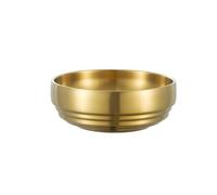 Cuencos for mezclar de acero inoxidable, cuencos grandes aislados doble capa for sopa y ensalada, vajilla cocina(23cm Golden)