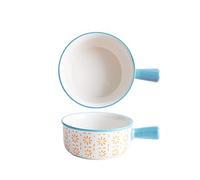 Cuencos for sopa de fideos con asas - Cuencos de porcelana de 15 oz for ramen con cebolla francesa, cereales, ensaladas y desayuno japonés - Cuencos multiusos for servir chile y estofado de carne(E)