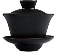 Cuencos, juego de té kung fu, cuenco cubierto, taza blanca Gaiwan for el hogar, con tapa, cerámica, tetera hecha a mano, suministros tradicional(B)