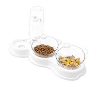 Cuencos para Comida De Gato - Dispensador Automático Inclinado 15 Grados - Plato Doble para Perros y Gatos,para Razas Pequeñas Medianas y Grandes de Conejos Mascotas en Interiores Hogar Noche Balcón