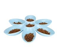 Cuencos para gatitos, cuencos para gatos de interior, múltiples comederos para gatos, con forma de pétalos de flores, 6 rejillas, cuenco de alimentación para gatitos y cachorros, platos para gatos