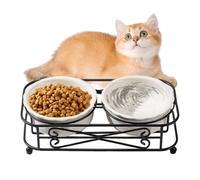Cuencos para Gatos de Interior | Dispensador de Alimento con Soporte | Cuenco de Cerámica para Comida y Agua de Perro | Suministros para Mascotas para Alimentación de Viaje al Aire Libre Perros Pequeñ