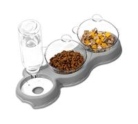 Cuencos para gatos - Dispensador automático inclinado a 15 grados - Cuencos dobles para perros y gatos, aptos para todas las tallas y razas - Uso diario en casa viajes prolongados