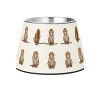 Cuencos para mascotas antideslizantes de acero inoxidable para mascotas cuencos básicos para perros pequeños que comen lentamente el lindo mono Rhesus Macaco