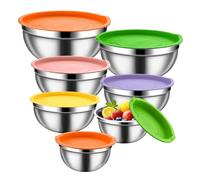 Cuencos para mezclar de acero: diseño antideslizante , acero inoxidable duradero, apto para lavavajillas Organizador de almacenamiento de alimentos Cuencos, para salsa Snacks Huevos Especias