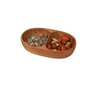 Cuencos para niños de madera, 21x4.5cm, para postre de doble parte, platos de bocadillos, para frutas, cereales, dulces, ensaladas, fiestas, picnics, acampar y encimeras para mejorar la cocina de la c