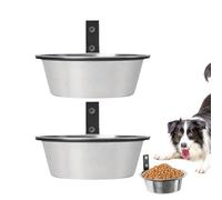 Cuencos para perros de acero inoxidable - con soporte plegable para cuencos de gato, aptos para interior salón y balcón, cachorros, conejos - Para perros de talla pequeña, mediana y grande, cachorros