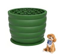 Cuencos para Perros de Alimentación Lenta, Cuenco de Silicona para Perros con Ventosa y Base de Valla, Cuencos de Silicona para Lamer, Alimentador Lento Interactivo para Cachorros Green (Large)