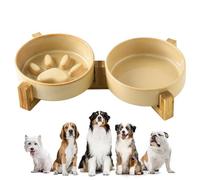 Cuencos para perros de alimentación lenta | Cuencos de cerámica antideslizantes para perros con soporte, accesorios para mascotas para el hogar, patio, jardín, interior, exterior, coche, camping