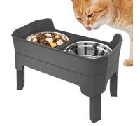 Cuencos para perros elevados - Estación de alimentación de acero - Juego de cuencos para comida y agua | Cachorros Comer Beber Entrenamiento Cocina Exterior Viaje Camping Jardín Terraza Balcón