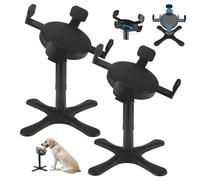 Cuencos para perros, soporte ajustable elevado, cuenco elevado con 3 alturas y soporte de alimentación inclinado, compatible con varios cuencos, para razas medianas y grandes (paquete de 2)