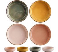 Cuencos para salsas, Ceramic Dipping Bowls, Floral Pattern Dish Set for Dessert, Snack-Grey,Set of 4