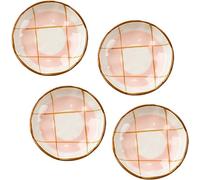 Cuencos para salsas, Set of 4, Ceramic Dipping Bowls,Floral Pattern Dish Set for Dessert, Snack-Flower,