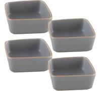 Cuencos para salsas, Tapas Bowls, Floral Pattern Dish Set for Dessert, Snack-Grey-Set of 4