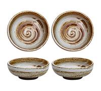 Cuencos para salsas, Tapas Bowls, Floral Pattern Dish Set for Dessert, Snack-Grey-Set of 6