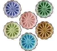 Cuencos para salsas, Tapas Bowls, Floral Pattern Dish Set for Dessert, Snack-Pink-Set of 4