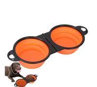 Cuencos plegables para perros 2 en 1, cuenco plegable para comida y agua para mascotas, para caminar, viajar, senderismo, camping