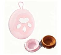 Cuencos plegables para perros, cuenco 2 en 1 para mascotas, cuenco para gatos, cuenco portátil para mascotas, adecuado para viajes, camping y senderismo (marrón y rosa)
