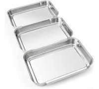 Cuencos reutilizables de acero inoxidable apilables para salsas para tapas, aperitivos, salsa, cuencos de cocina, vajilla de plata, 22 x 15,5 cm