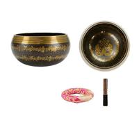 Cuencos tibetanos, cuenco de meditación con cojín de seda y mazo, regalo de meditación curativa con sonido (13 cm)