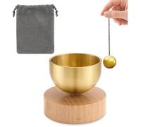 Cuencos Tibetanos Cuenco Tibetano 7 Metales Gong Tibetano Latón 4,4 x 3,5 cm Yoga Meditación Y Relajación Calma Tu Mente Ideal Para con Bola De Percusión Base Madera Maciza Bolsa Almacenamiento