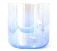 Cuende de canto de cristal, Cuenco de cristal for chakras, 15-20 cm, baqueta con junta tórica, transparente, azul, for yoga(8 Inch D Note,432HZ)