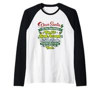 Cuenta bancaria de Dear Santa Big, Cuerpo Delgado, Divertida Navidad Camiseta Manga Raglan