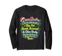 Cuenta bancaria de Dear Santa Big, Cuerpo Delgado, Divertida Navidad Manga Larga