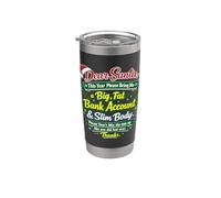 Cuenta bancaria de Dear Santa Big, cuerpo delgado, divertida Navidad Vaso térmico de acero inoxidable de doble pared