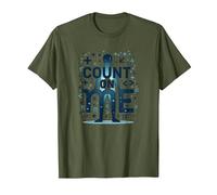 Cuenta Conmigo: Mantra Motivacional de los entusiastas de Las matemáticas Camiseta, Hombre, Verde Oliva, L