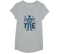 Cuenta Conmigo: Mantra Motivacional de los entusiastas de Las matemáticas Camiseta, Niñas, Gris Jaspeado, Mediano