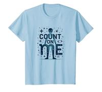 Cuenta Conmigo: Mantra Motivacional de los entusiastas de Las matemáticas Camiseta, Niños, Azul Bebé, 4 años