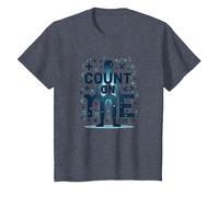 Cuenta Conmigo: Mantra Motivacional de los entusiastas de Las matemáticas Camiseta, Niños, Azul Jaspeado, 12 años
