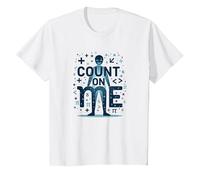 Cuenta Conmigo: Mantra Motivacional de los entusiastas de Las matemáticas Camiseta, Niños, Blanco, 12 años