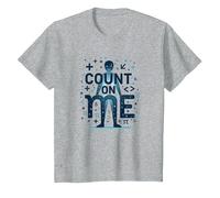 Cuenta Conmigo: Mantra Motivacional de los entusiastas de Las matemáticas Camiseta, Niños, Gris Jaspeado, 3 años