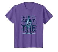 Cuenta Conmigo: Mantra Motivacional de los entusiastas de Las matemáticas Camiseta, Niños, Morado Jaspeado, 12 años