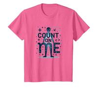Cuenta Conmigo: Mantra Motivacional de los entusiastas de Las matemáticas Camiseta, Niños, Rosa Jaspeado, 2 años