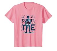 Cuenta Conmigo: Mantra Motivacional de los entusiastas de Las matemáticas Camiseta, Niños, Rosado, 10 años