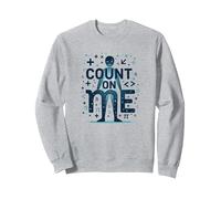 Cuenta Conmigo: Mantra Motivacional de los entusiastas de Las matemáticas Sudadera, Unisex para Adultos, Gris Jaspeado, XL