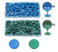 Cuenta de cera, ANBOSE 200 perlas de lacre Azul Cielo y 200 perlas de lacre Verde Pino para lacre, perlas de lacre para hacer invitaciones de fiesta
